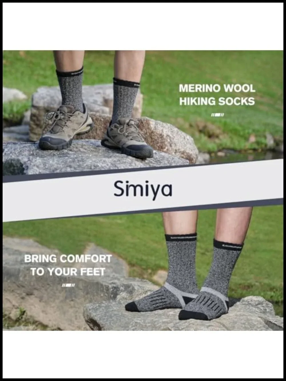 Merino Wool Socks for Men Hiking Thermal Crew 5 Pack